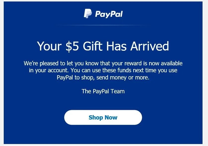 [Paypal] Free $5 from Paypal (YMMV) - Expire Mar. 31, 2022