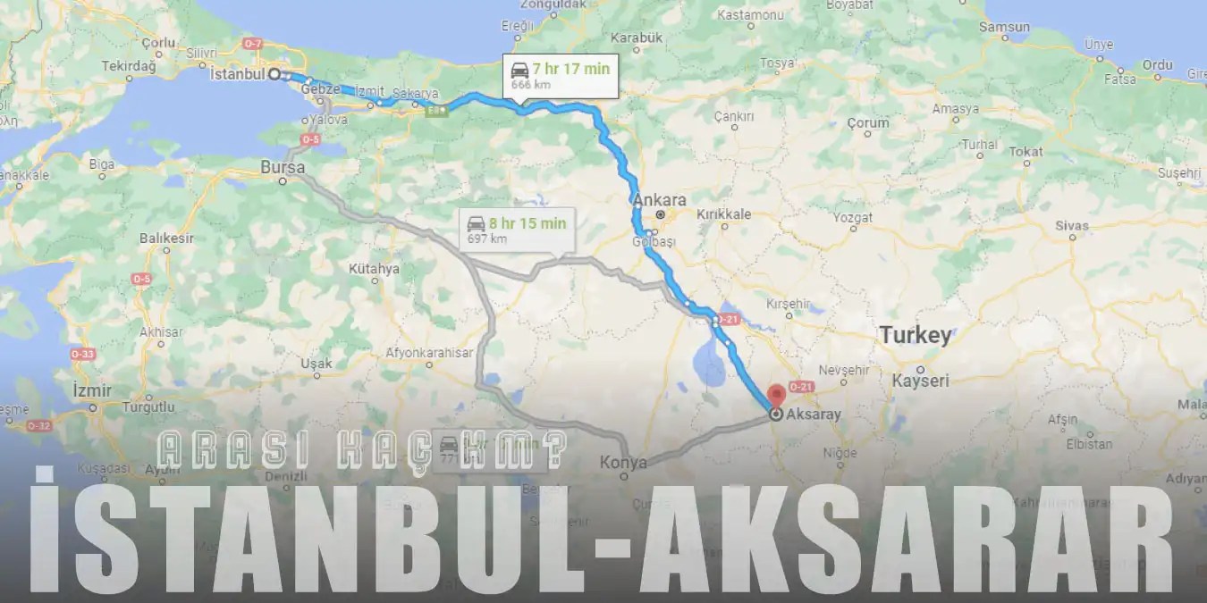 İstanbul Aksaray Arası Kaç Km ve Kaç Saat? Yol Tarifi