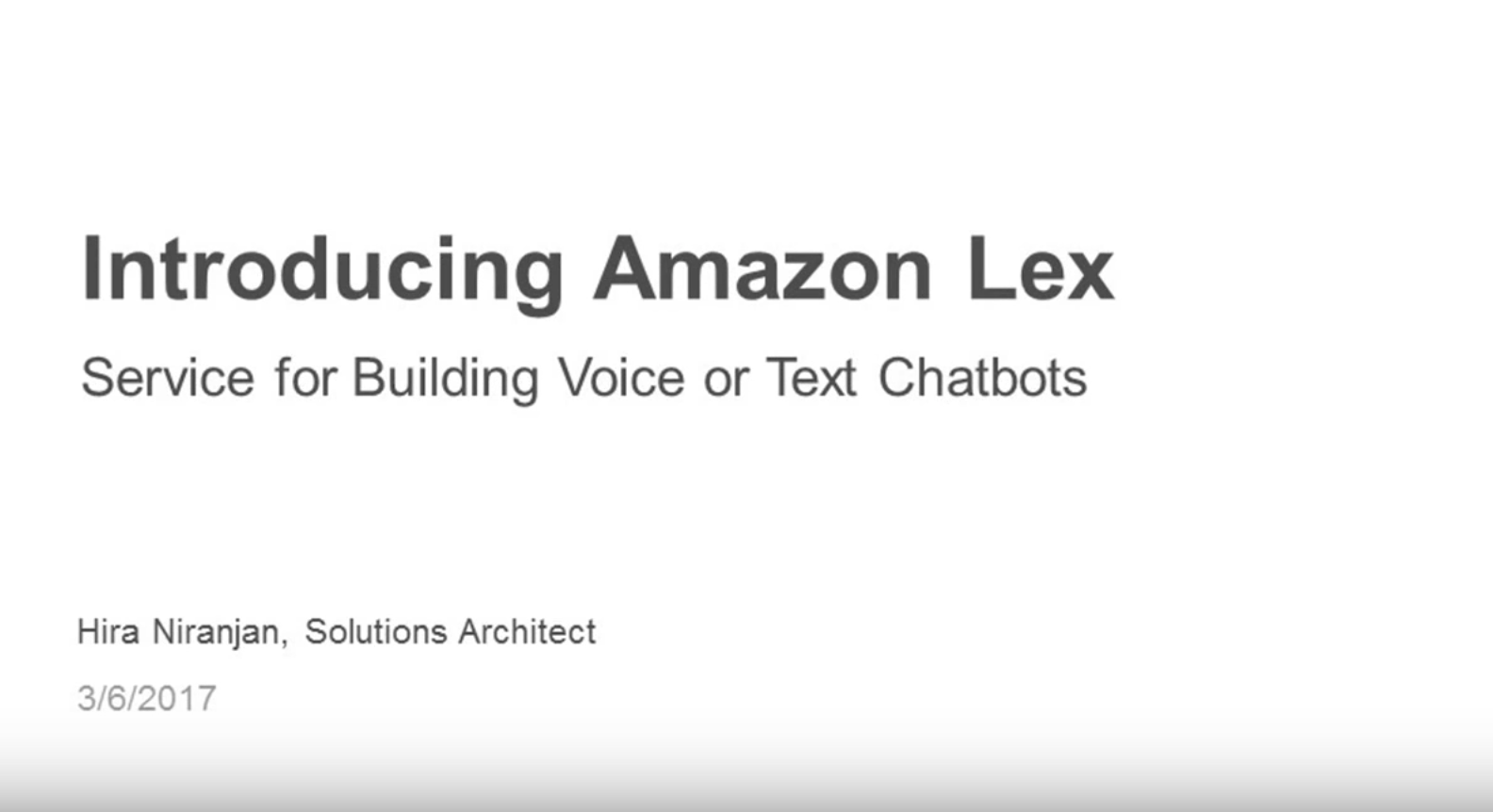 Amazon Lex Getting Started
