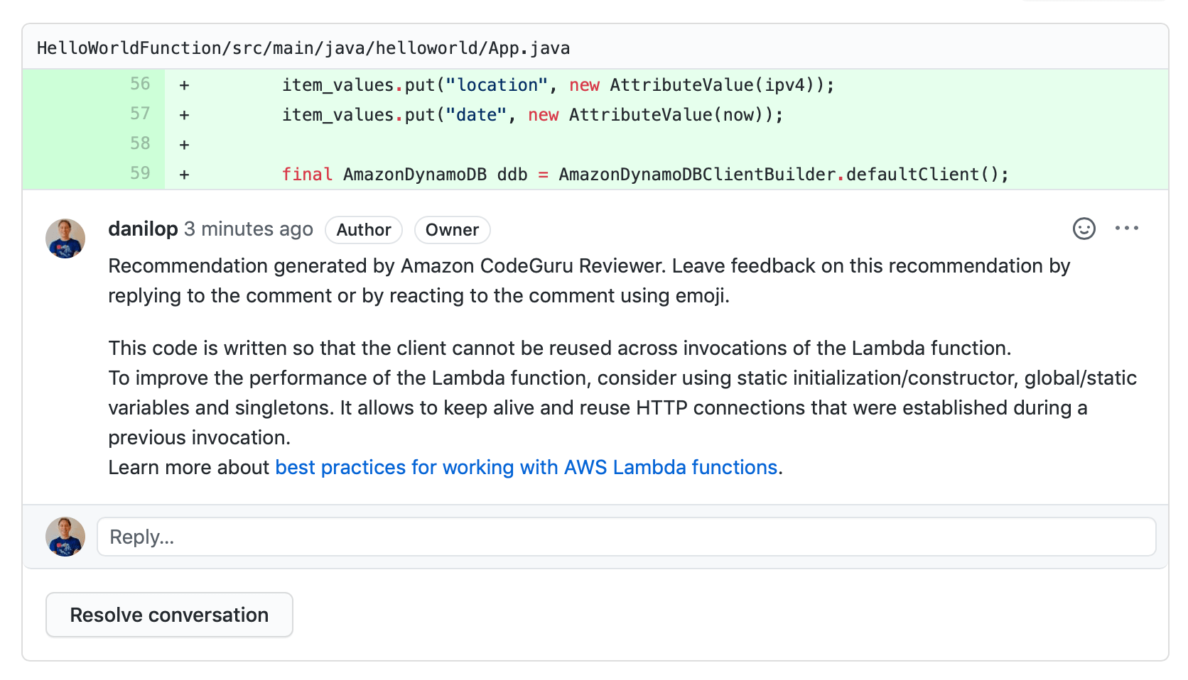 Amazon CodeGuru Encontre suas linhas de código mais caras AWS