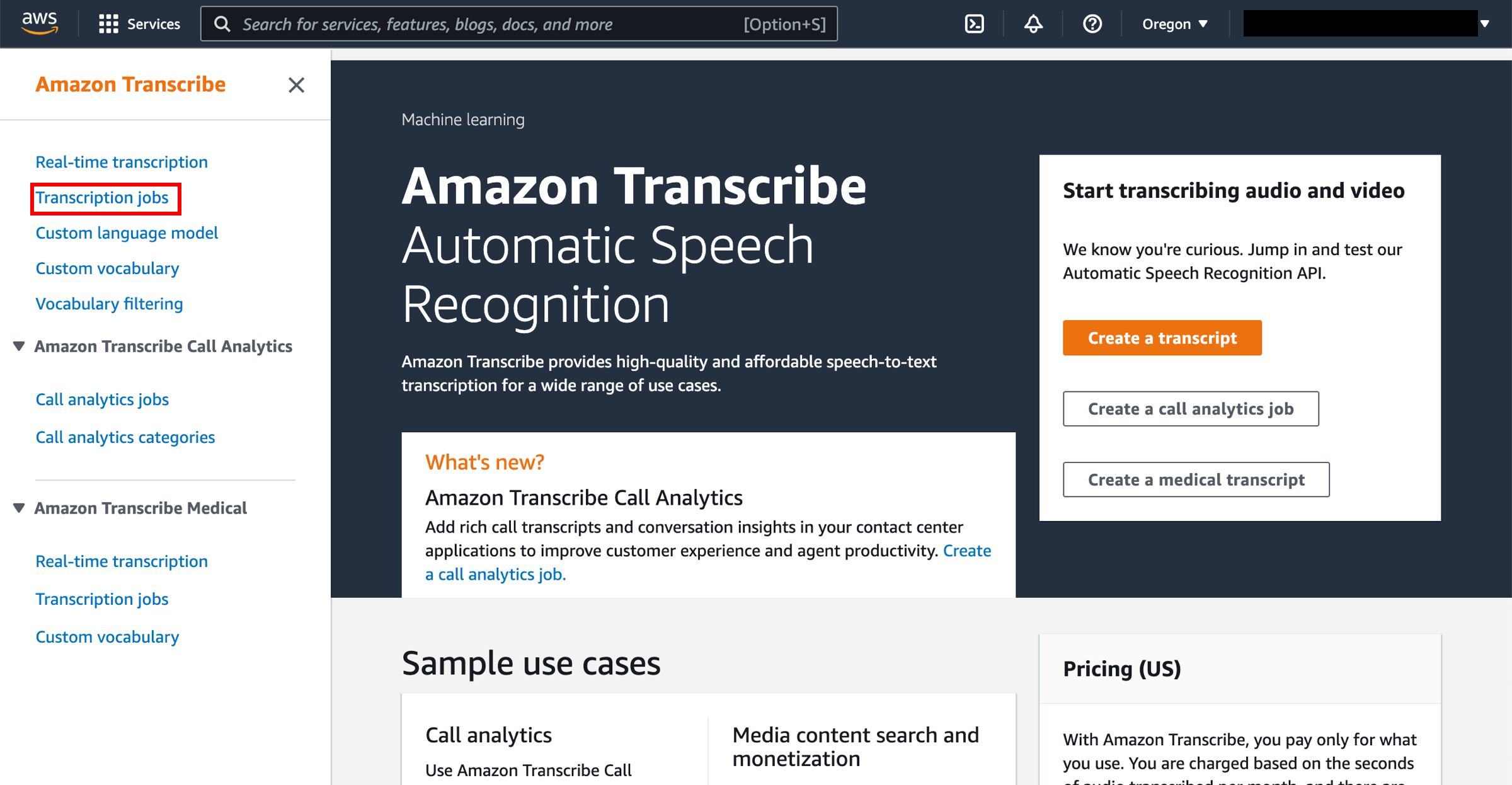 How to create an audio transcript with Amazon Transcribe AWS