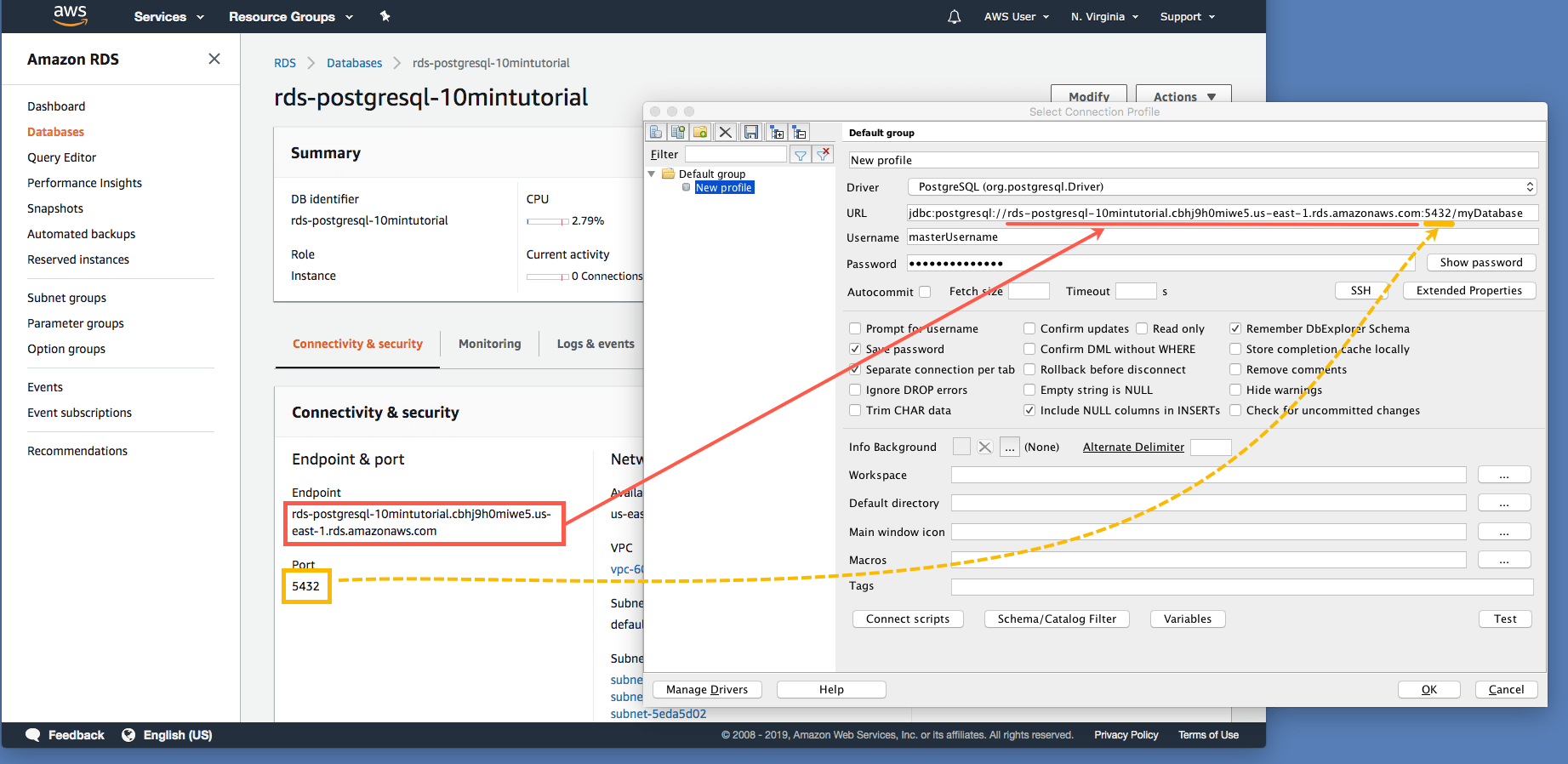 How to Create and Connect to a PostgreSQL Database AWS