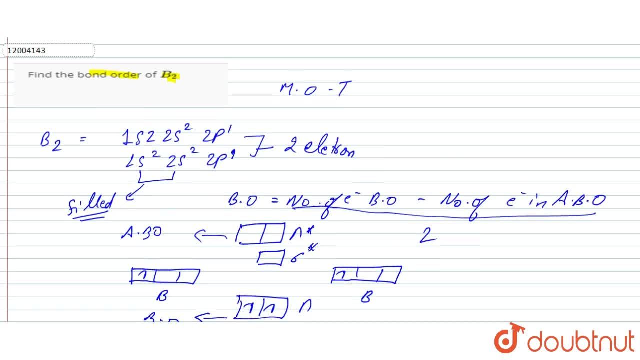 Find The Bond Order Of B2
