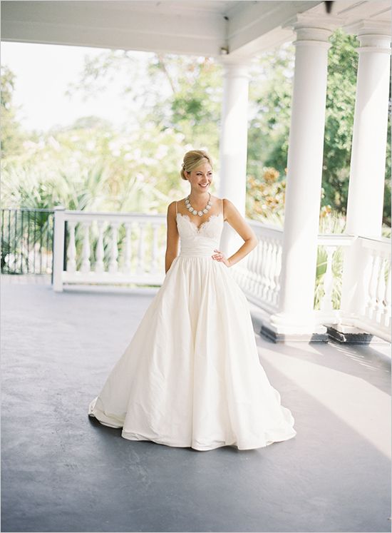 Simple A line Spaghetti Straps Wedding Dress,Informal Lace Wedding
