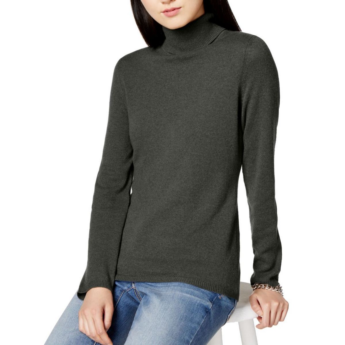 CHARTER CLUB NEW Women's Gray Petite 100 Cashmere