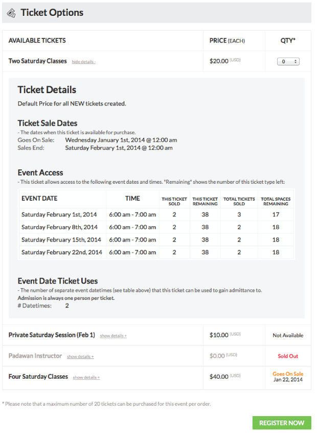 Offer Multiple Ticket or Registration Options for Events Event Smart
