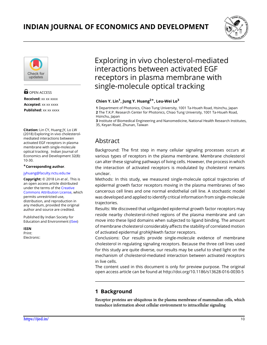 Indian Journal of Economics and Development Template Sciresol