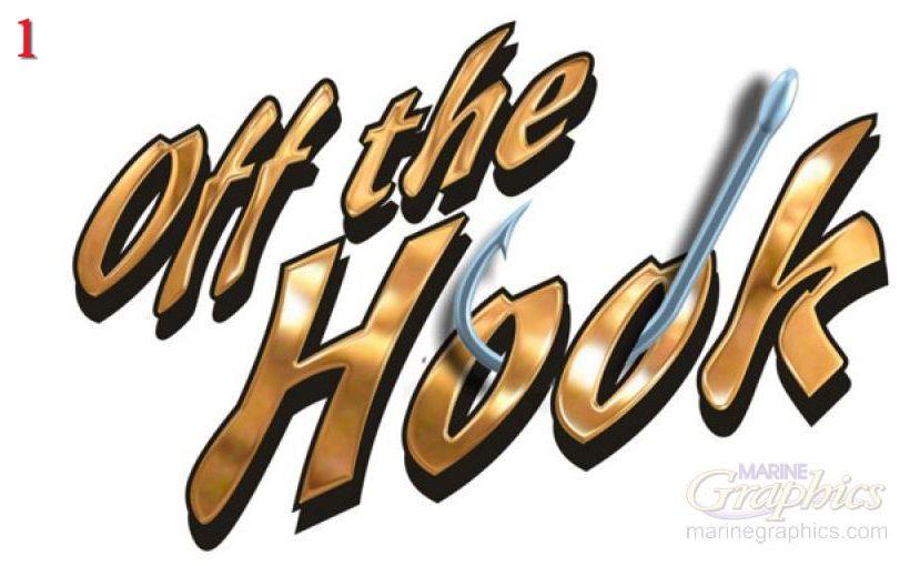 Off the Hook boat name design Boat Lettering
