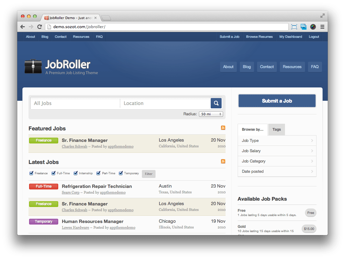 JobRoller by AppThemes, Version 1.7.5 • Download for 25