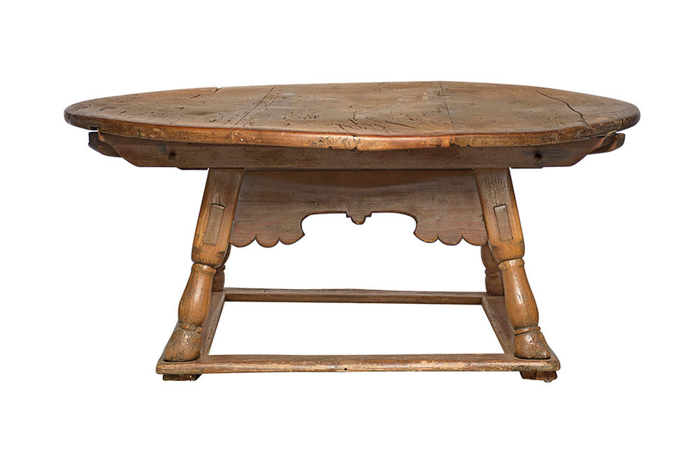 Pine coffee tables like solid pine coffee table and antique pine coffee table is actually loved for its unfinished texture and grains that are clearly visible under clean coat of varnish. Antique Swiss Round Pine Plank Coffee Table Mecox Gardens