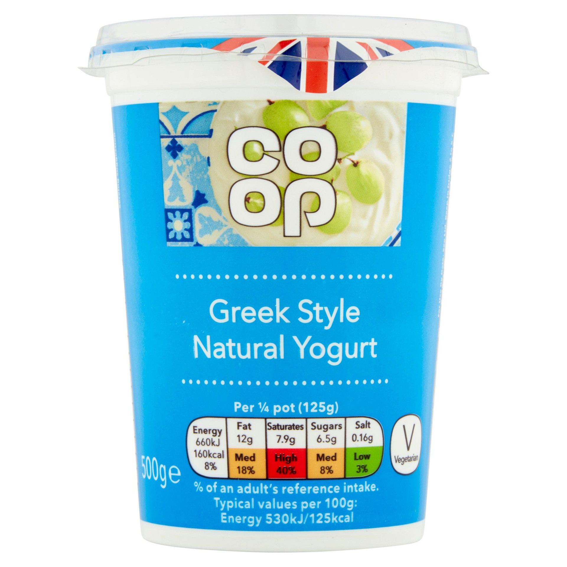 Coop Greek Style Natural Yogurt 500g Guernsey Online Groceries
