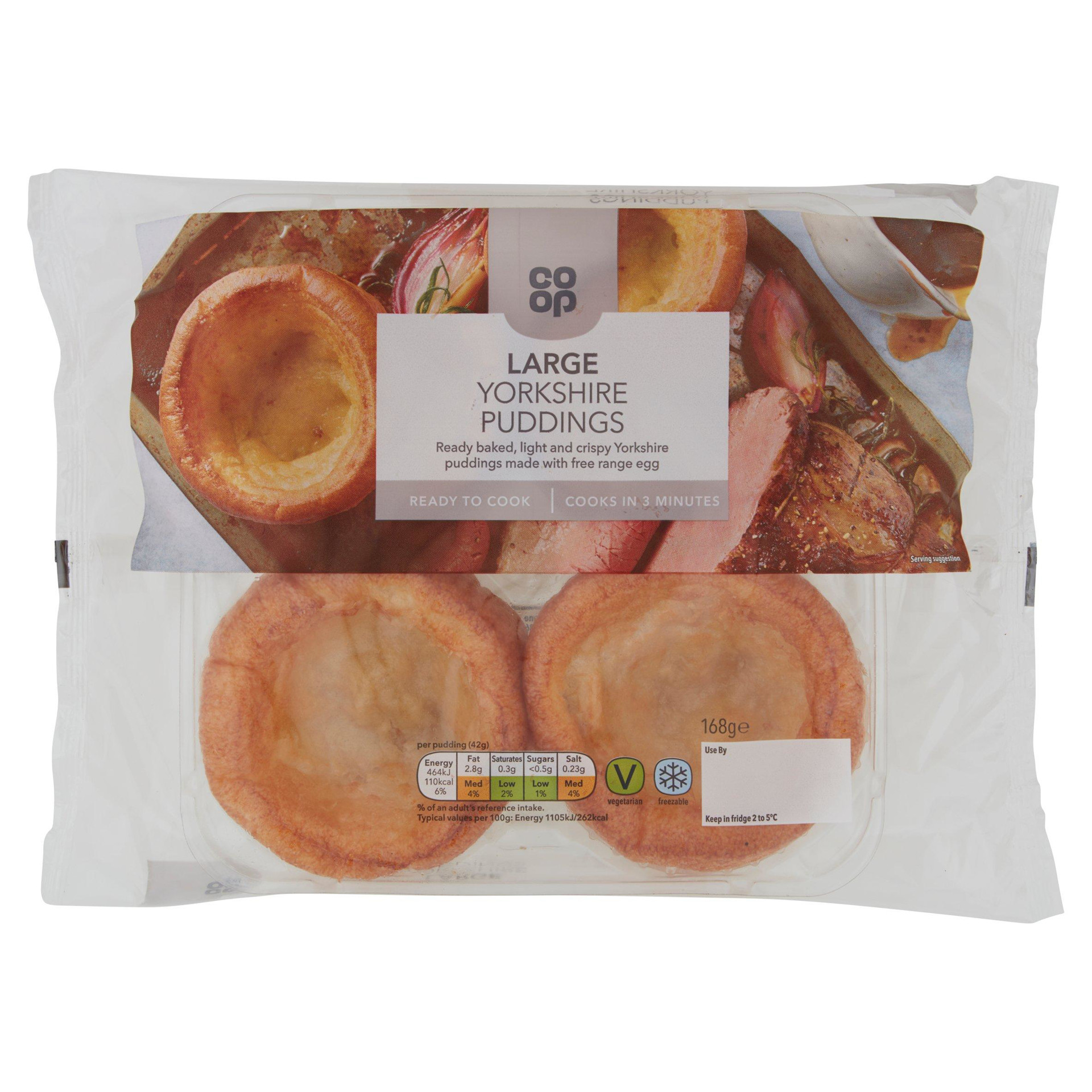 Coop 4 Large Yorkshire Puddings 168g Guernsey Online Groceries Channel Islands Cooperative