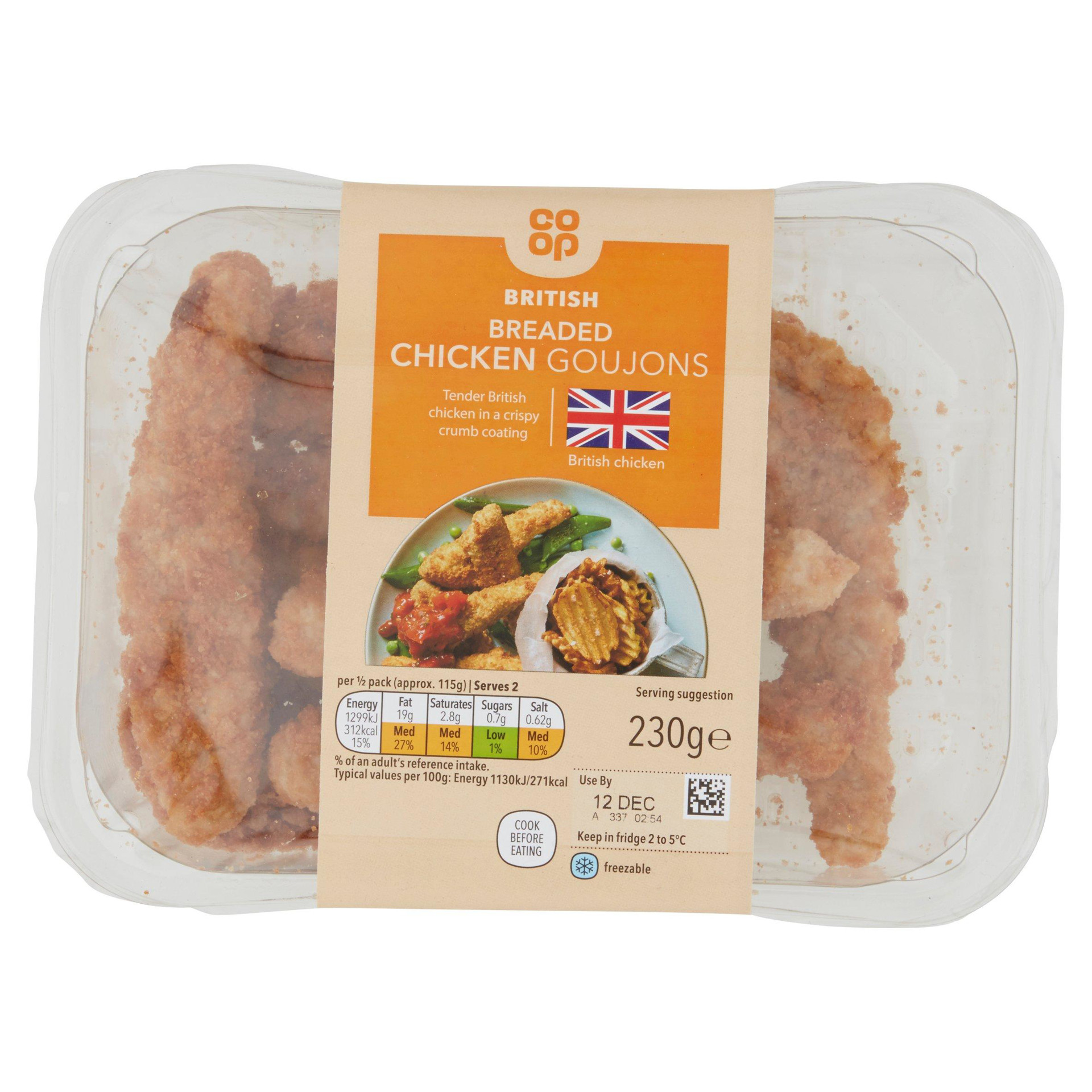 Coop Breaded Chicken Goujons 230g Jersey Online Groceries Channel
