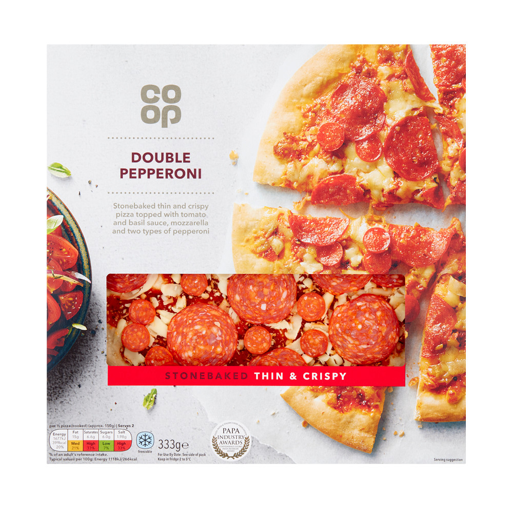 Coop Thin & Crispy Pepperoni Pizza Jersey Online Groceries Channel