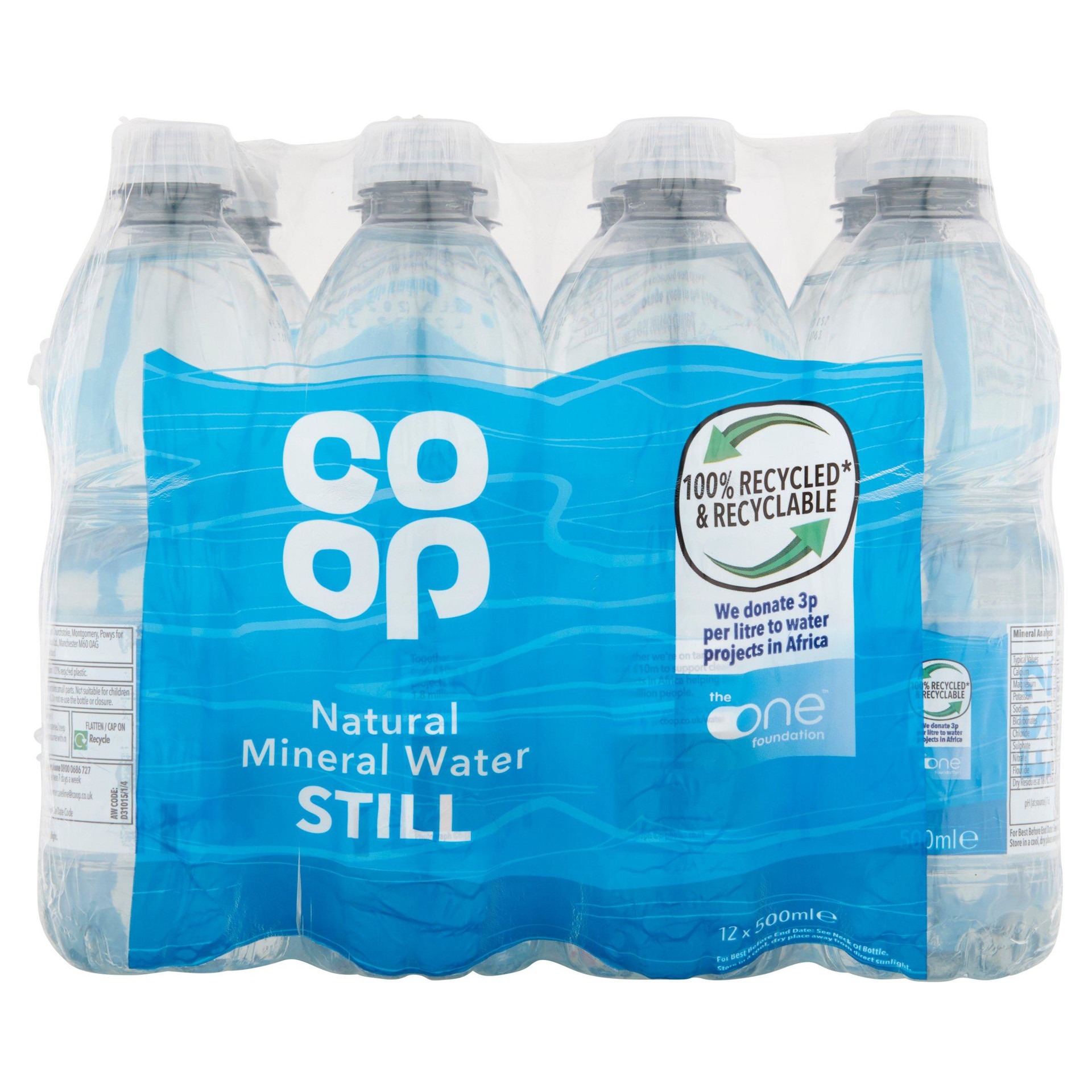 Coop Natural Mineral Water Still 12 x 500ml Channel Islands Co