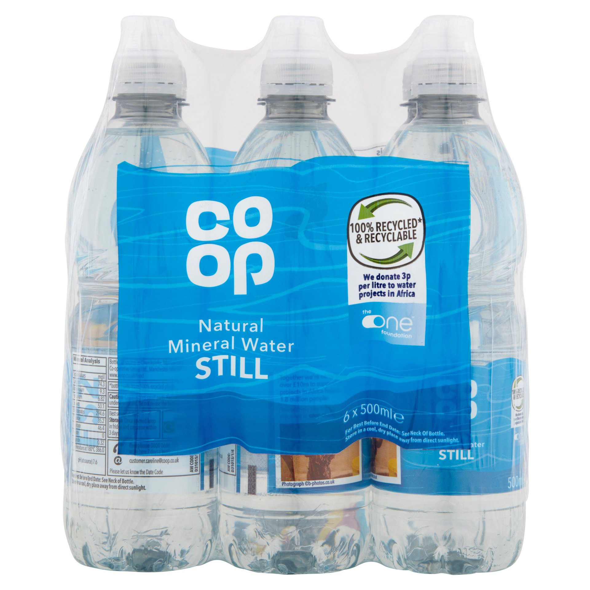 Coop Natural Mineral Water Still 6 x 500ml Jersey Online Groceries