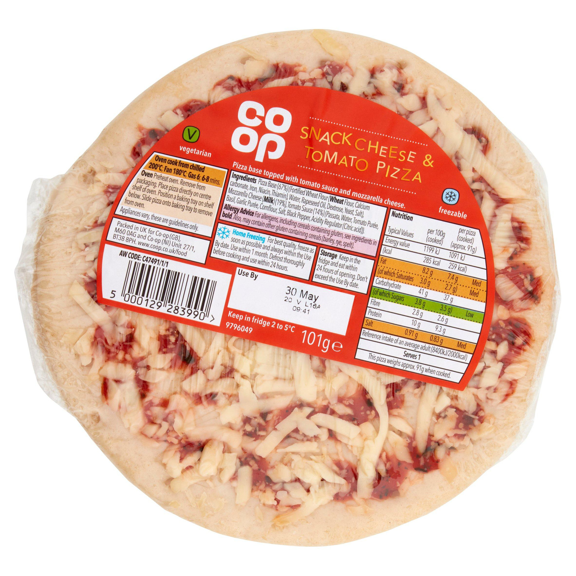 Co Op Mini Cheese & Tomato Pizza 104g Guernsey Online Groceries