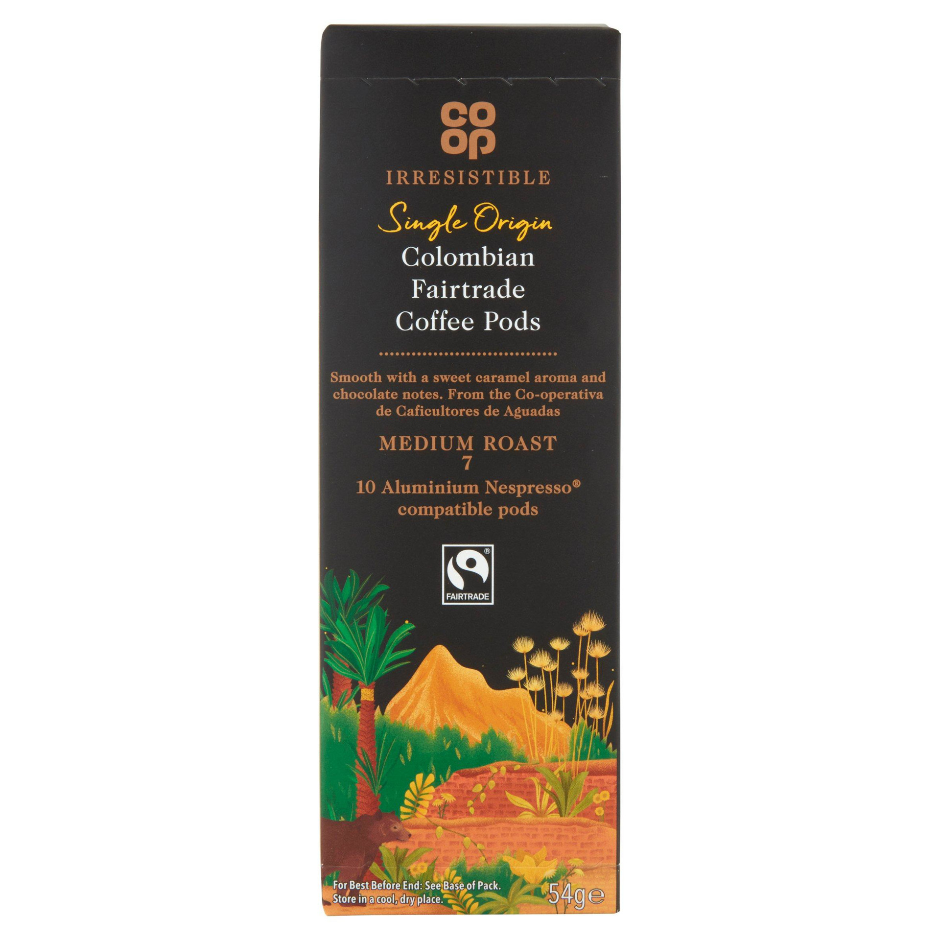 Coop Irresistible Single Origin Colombian Fairtrade Coffee Pods 54g