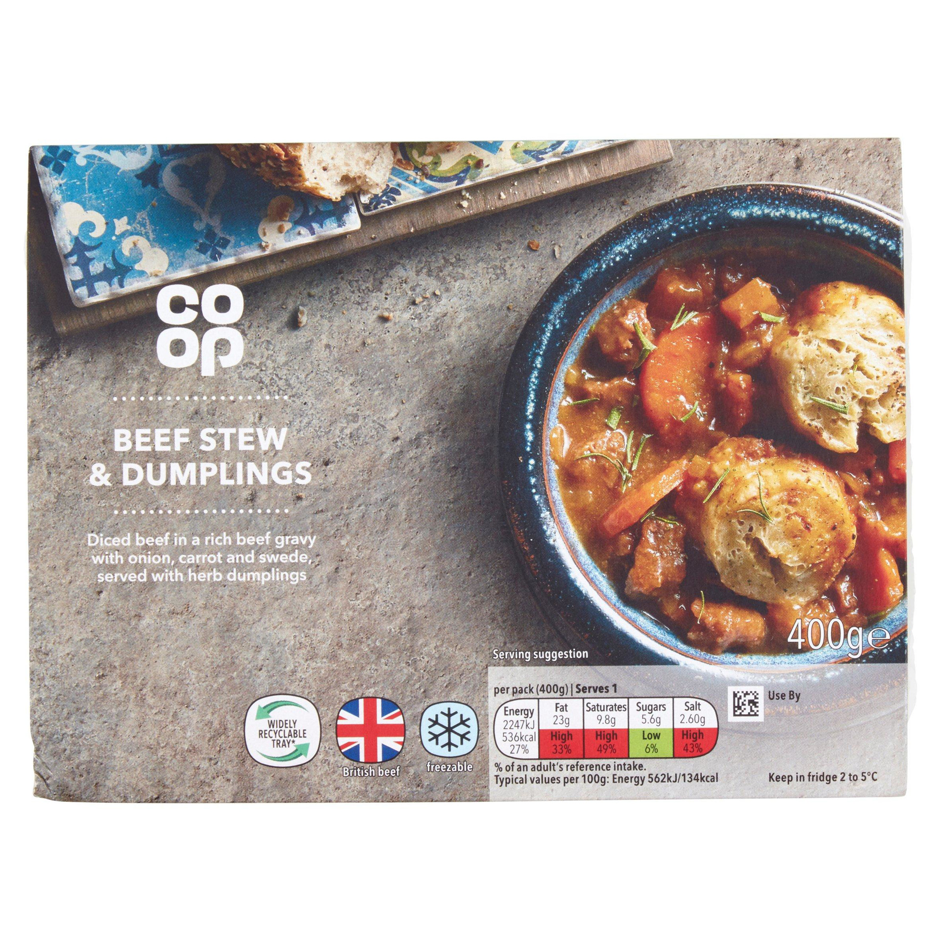 Coop Beef Stew & Dumplings 400g Channel Islands Cooperative Society