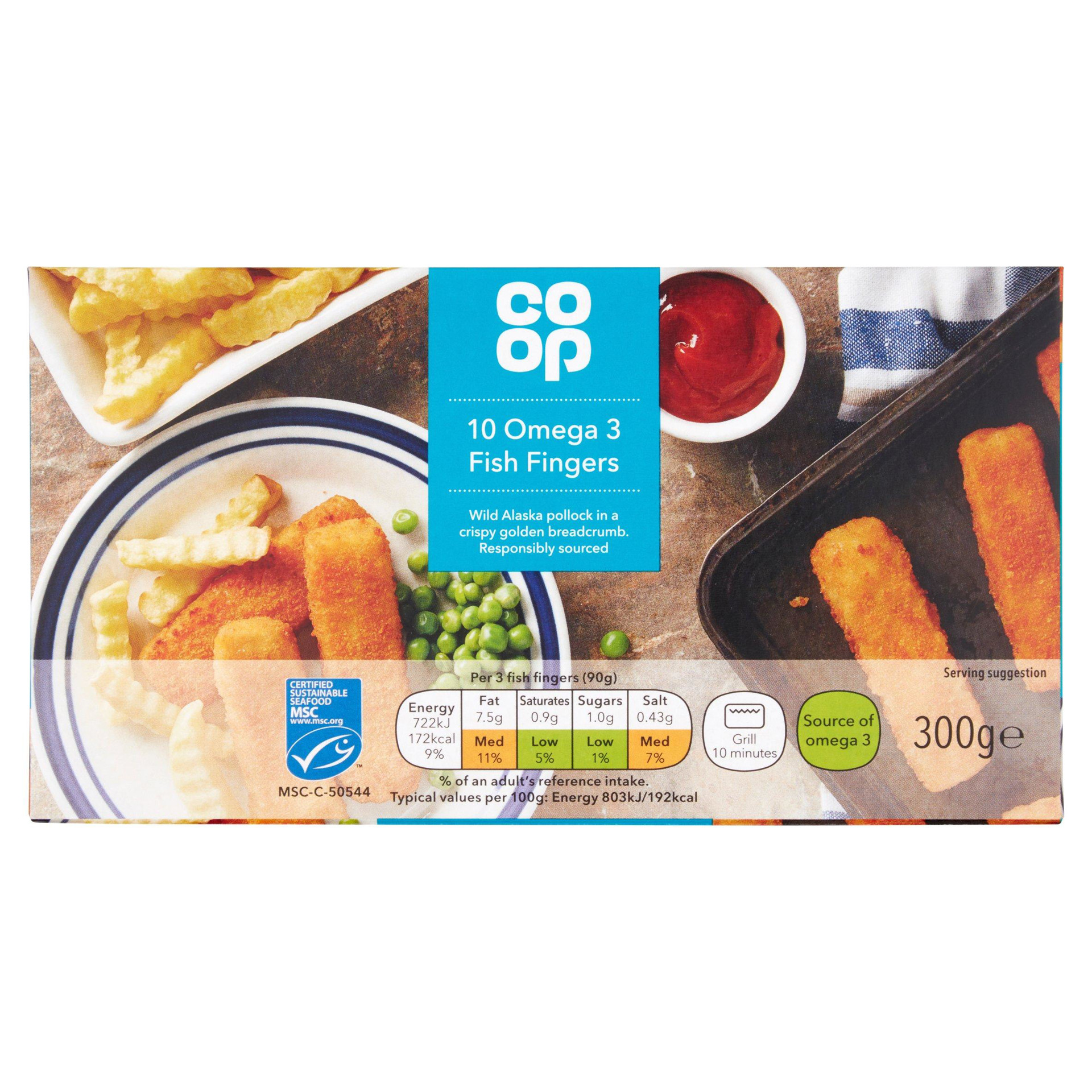 Coop 10 Omega 3 Fish Fingers 300g Jersey Online Groceries Channel