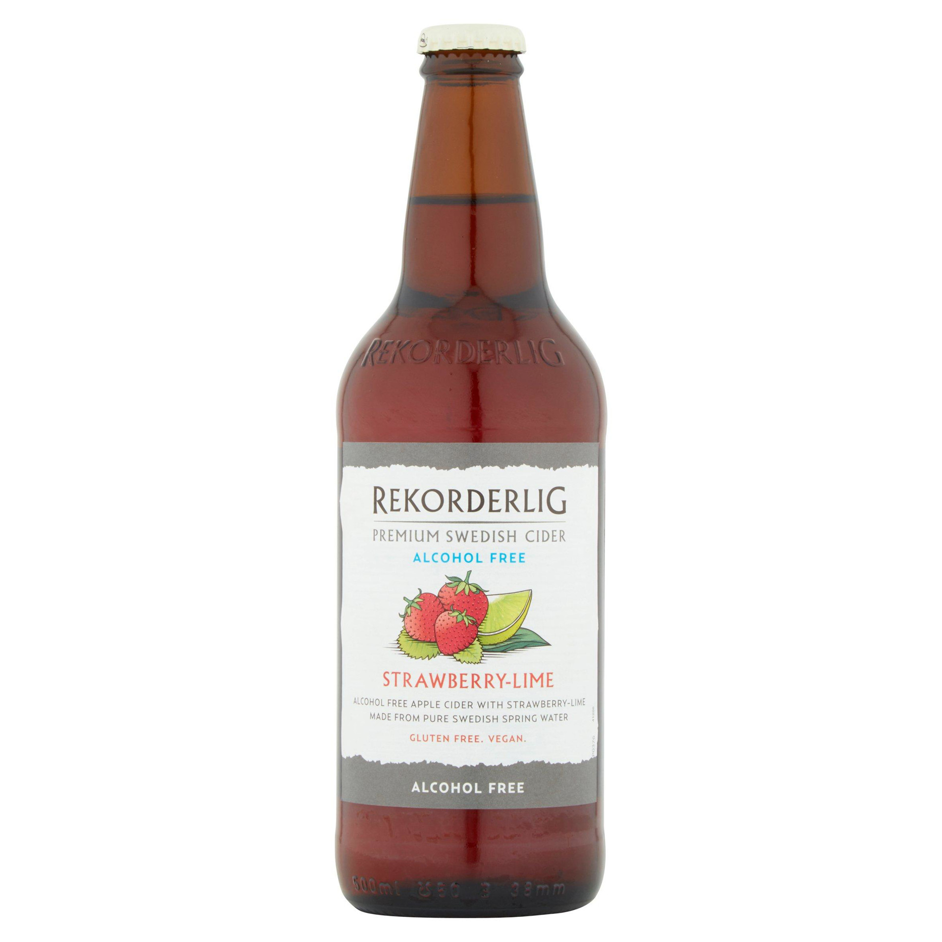 Rekorderlig Premium Swedish Alcohol Free StrawberryLime Cider 500ml
