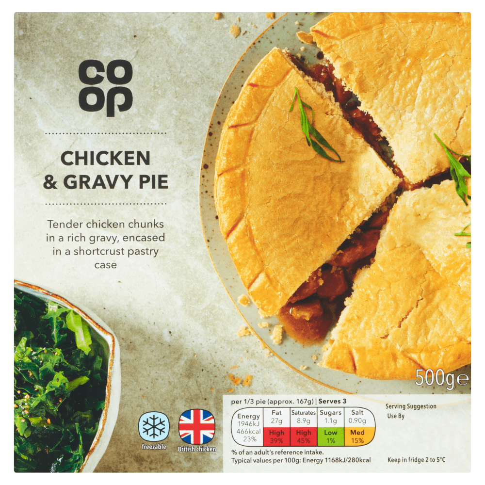 Coop Chicken & Gravy Pie 500g Guernsey Online Groceries Channel
