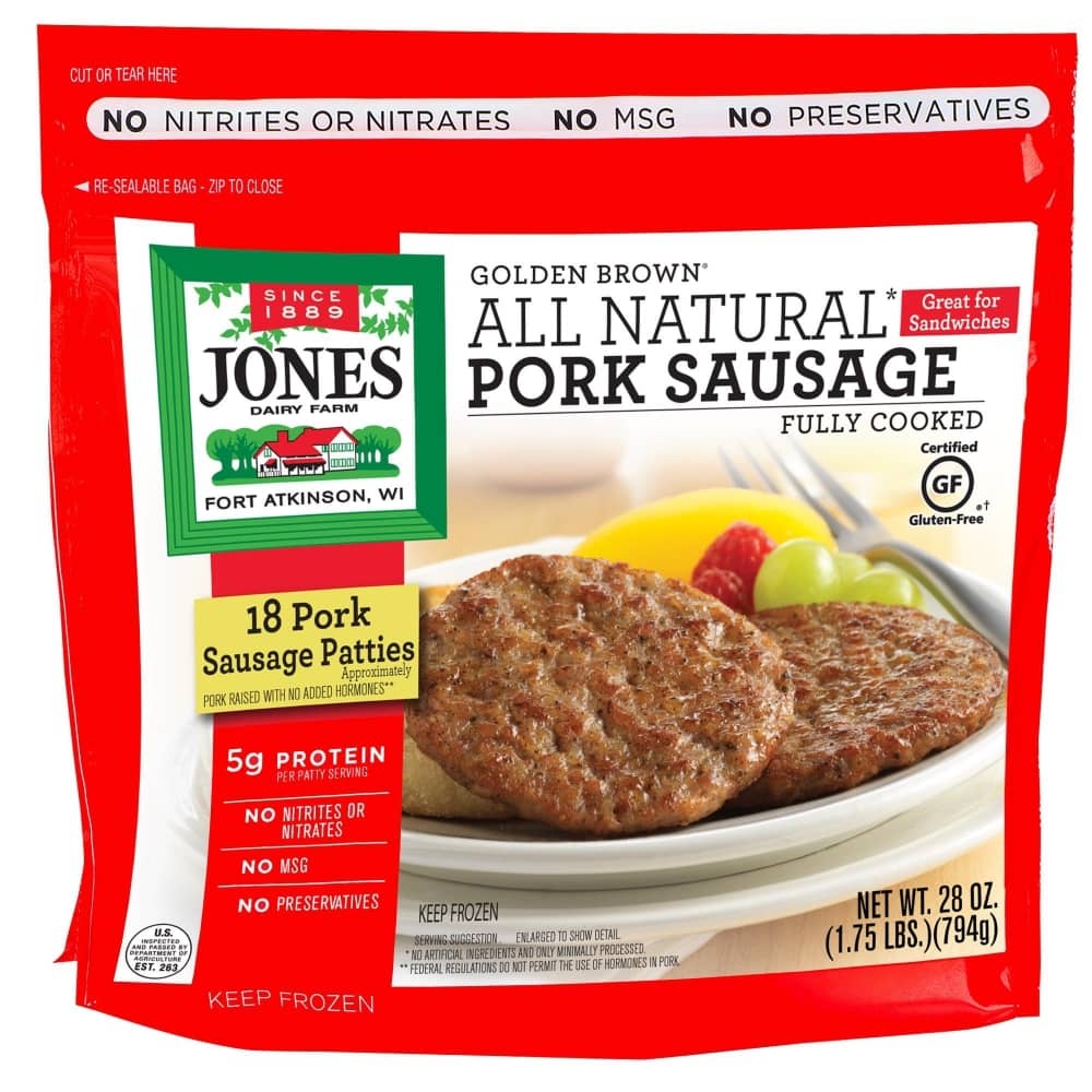 Jones Dairy Farm Sausage Patties All Natural Pork 198g Villa Market