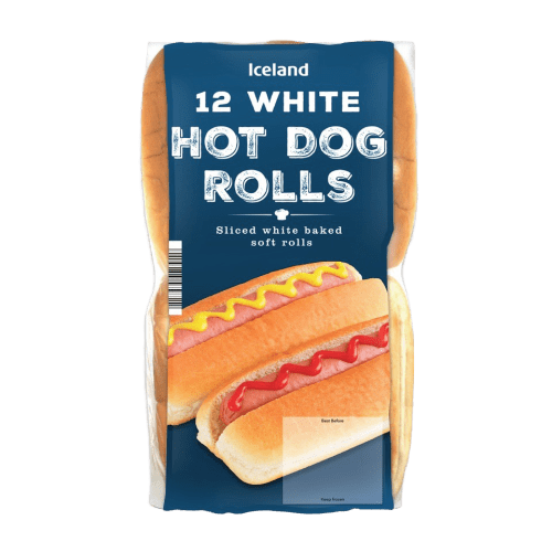 Iceland White Hot Dog Rolls X 12 560g Villa Market
