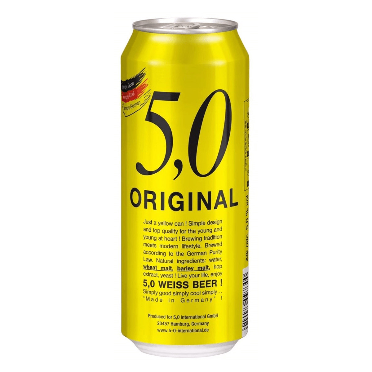5,0 Weiss Beer Can 500ml Villa Market