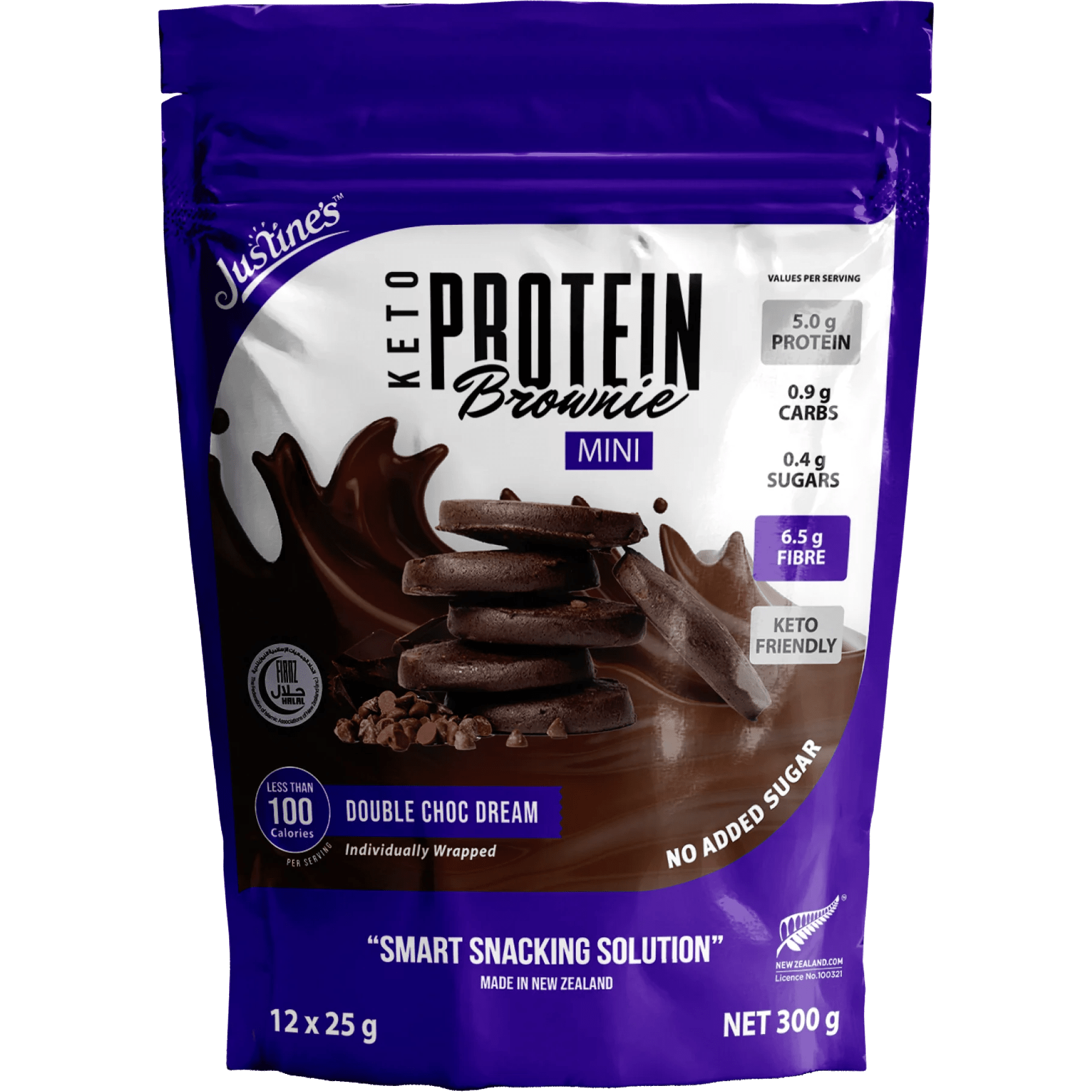 Justine's Double Choc Dream Keto Protein Brownie Mini 300g Villa Market