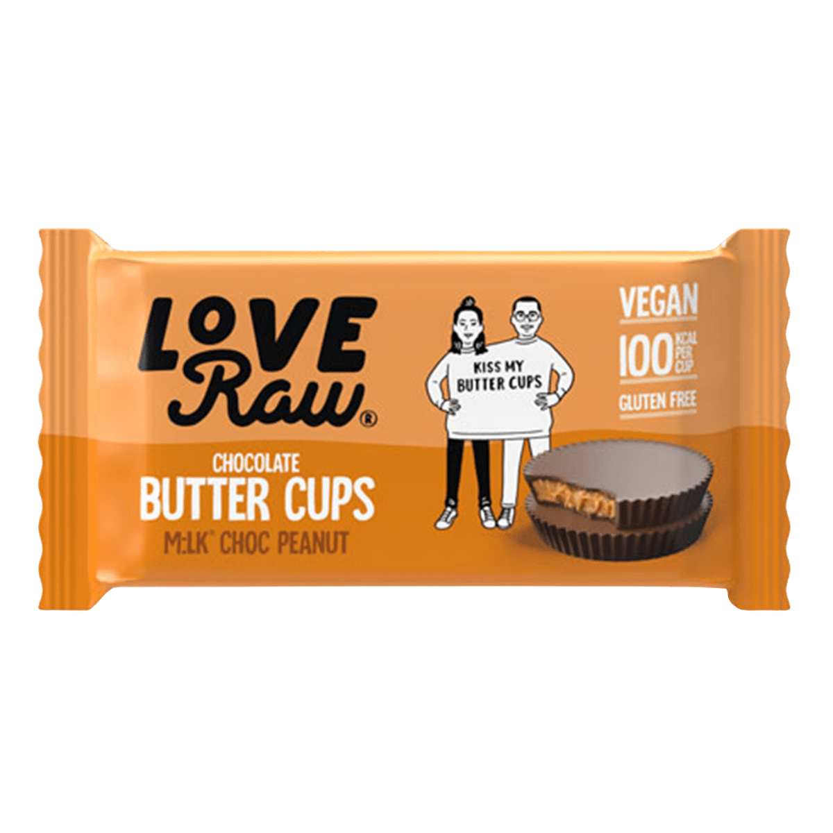 Love Raw Vegan Milk Chocolate Peanut Butter Cups Mix Choc Peanut 34g