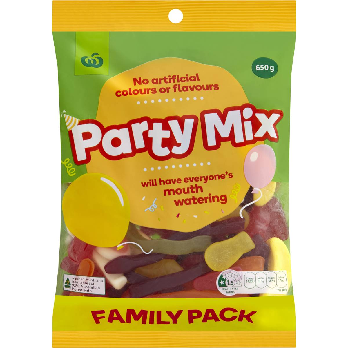 Woolworths Party Mix Candies 650g Villa Market