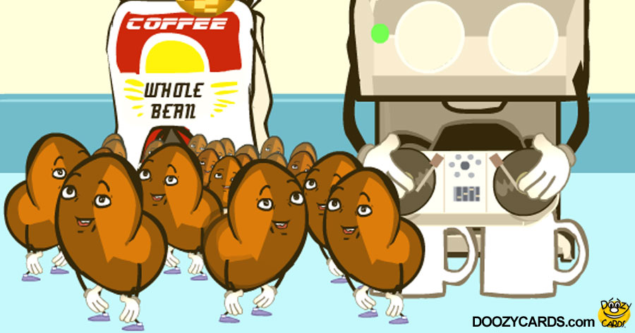 Animated Coffee Beans Funny Daylight Savings Reminder