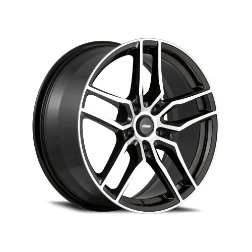 Konig 49MB Intention 16 x 7.5, 5x100, 19 lbs Gloss Black with Machined