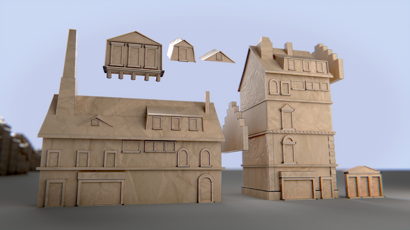 Paper Buildings and Building Model Kit 3D Model