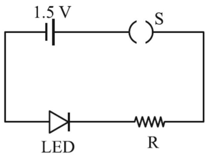 [Physics Class 12] A student connects the blue coloured LED as shown