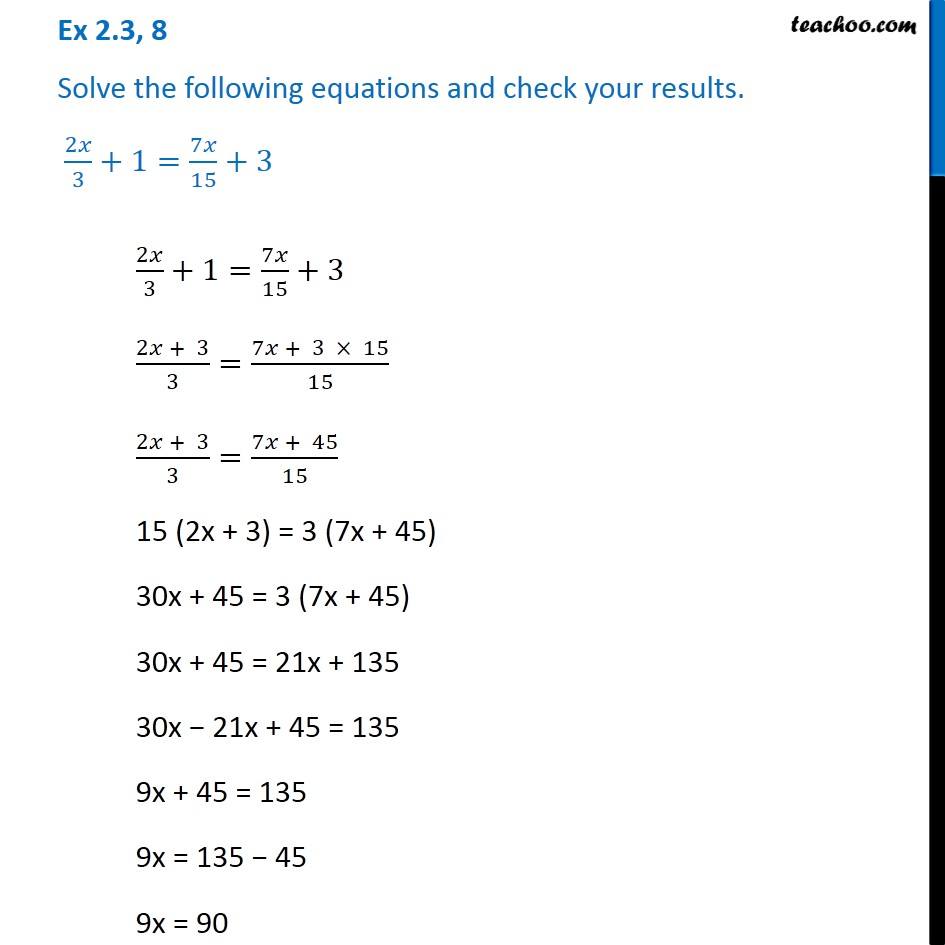 Solve 8x 2 X 1 7x 8