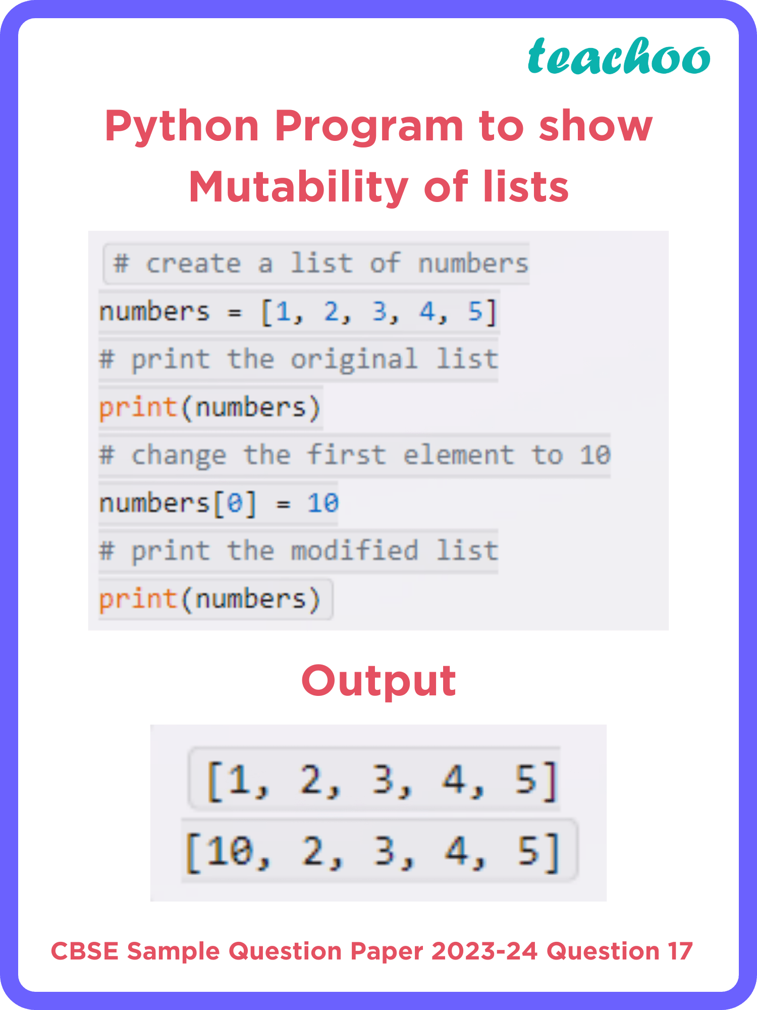 [Assertion Reasoning] Assertion(A) List is an immutable data type
