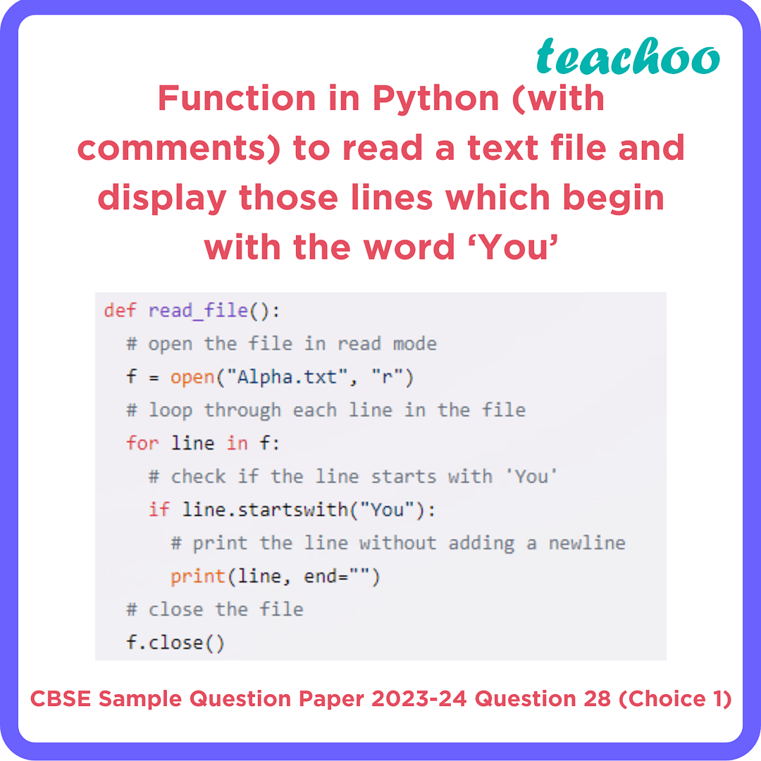 Write a function in Python to read a text file, Alpha.txt and displays