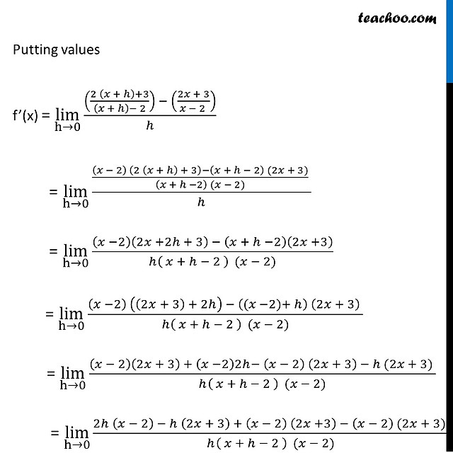 Example 19 Find derivative from first principle (i) f(x) = 2x + 3