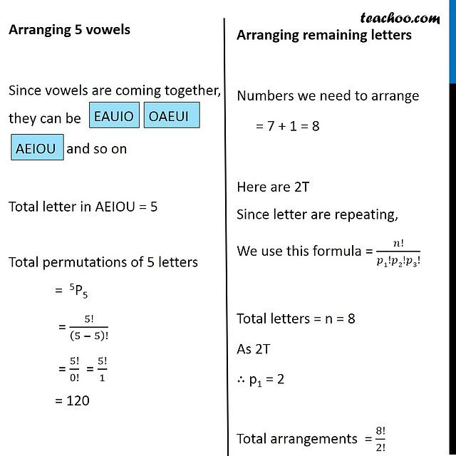 Ex 7.3, 11 In how many ways can letters of PERMUTATIONS