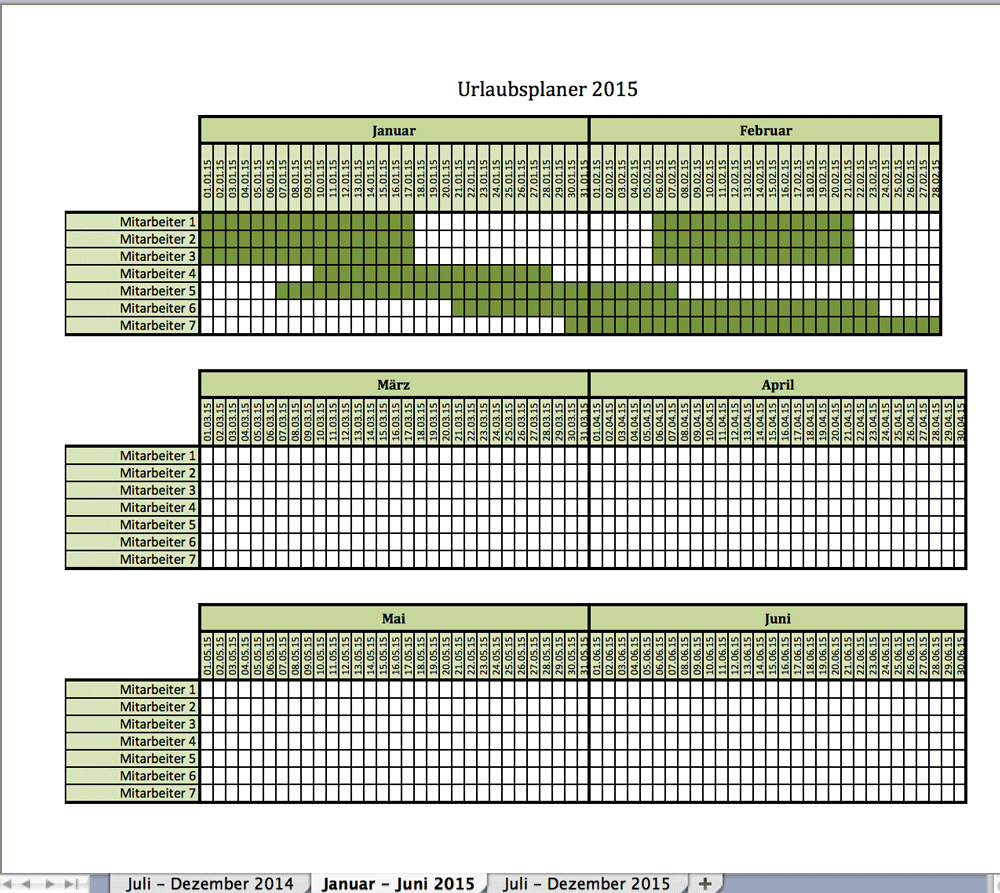Kalendar Excel Vorlagen für jeden Zweck