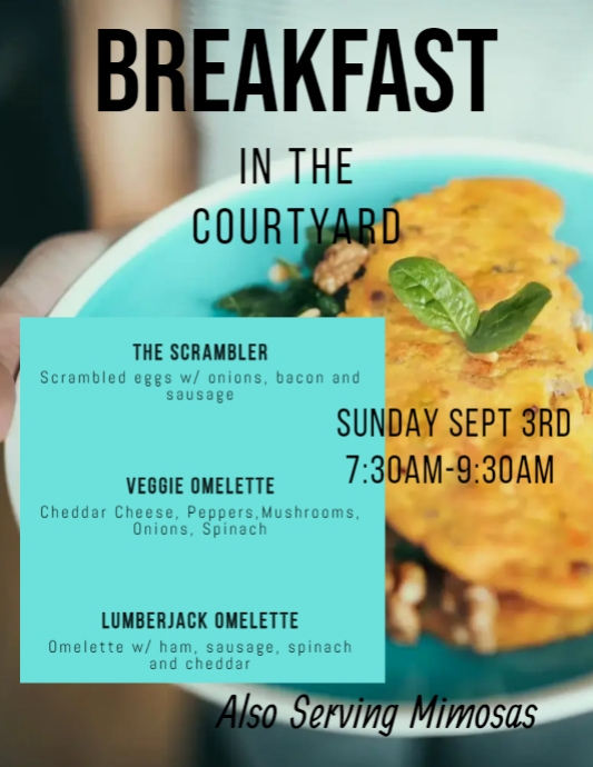 Daily Breakfast Menu Card Printable Flyer 2 PosterMyWall