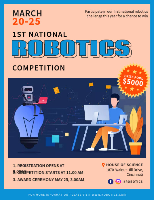 Copy of Online Robotics Competition Flyer Template PosterMyWall