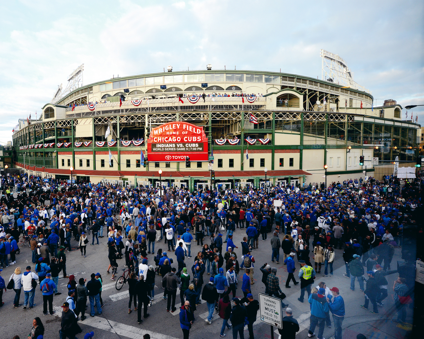 Chicago Cubs Stadium Outside Wrigley Field For World Series Chicago