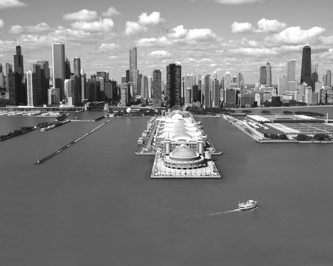 Chicago Skyline Wall Art Chicago Summer Chicago Black & White