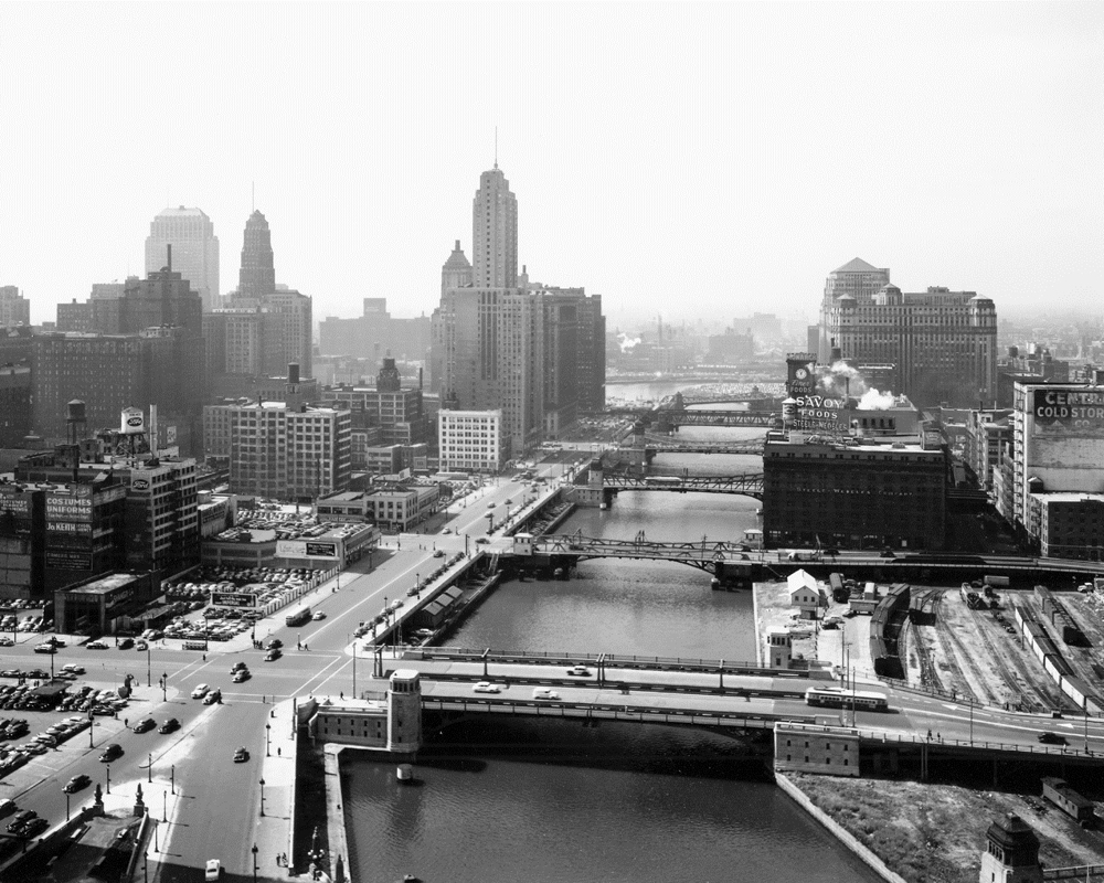 Historic Chicago Chicago River View From State Street Chicago