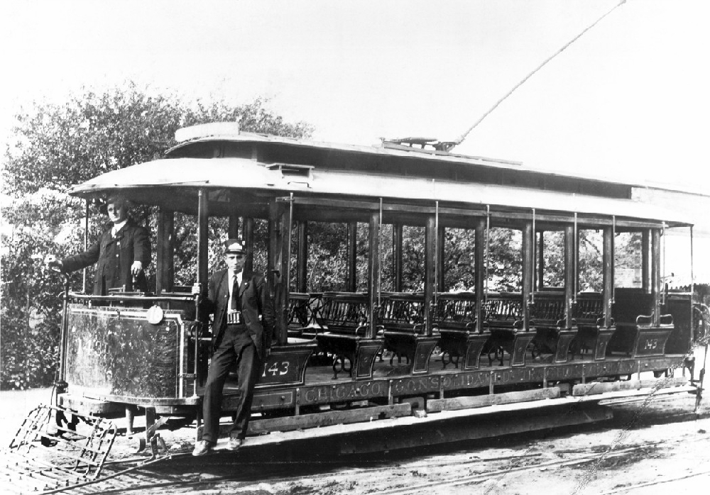 Chicago Trolley Cars Vintage Chicago Chicago History Framed Print