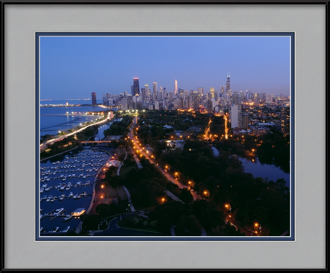 Lincoln Park View Of Chicago Skyline Chicago Skyline Framed Print