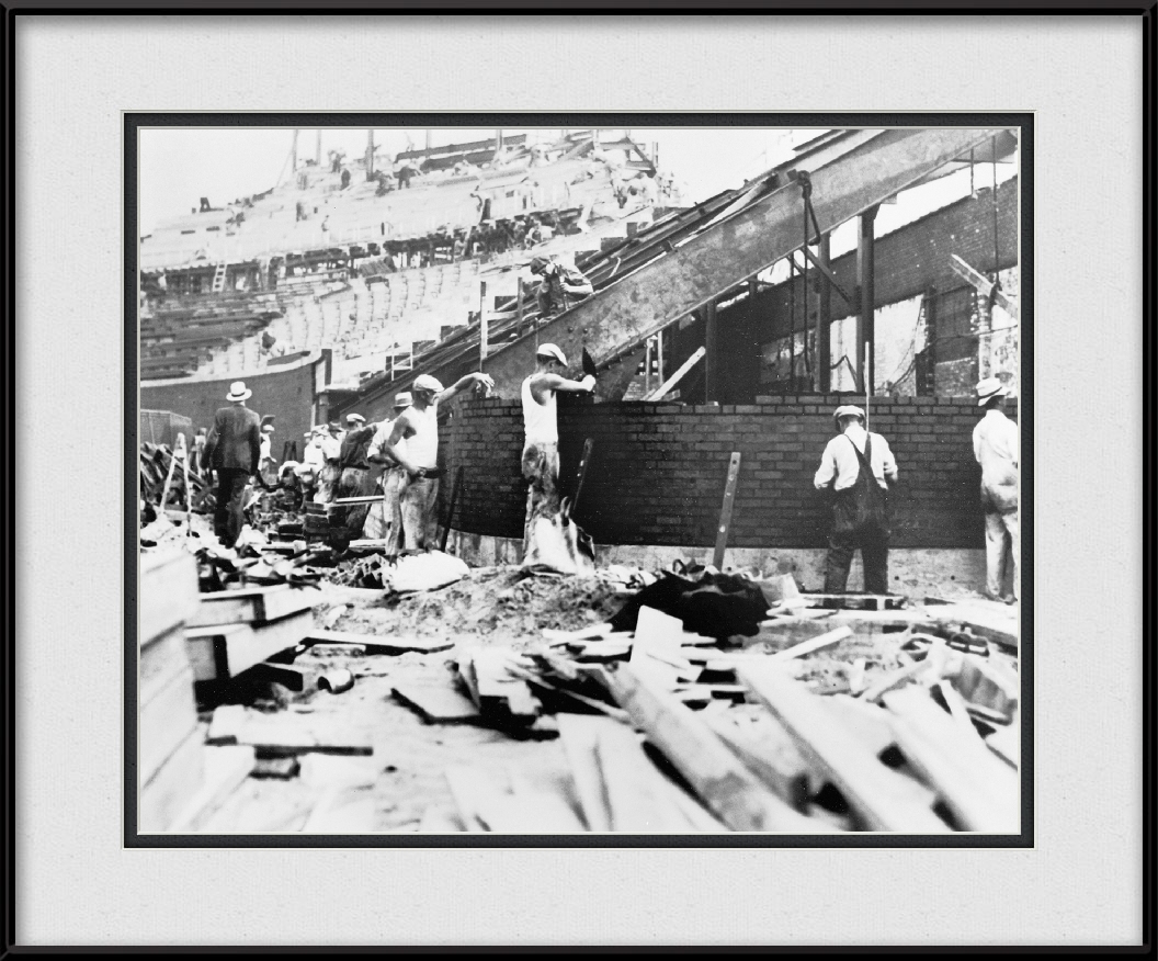 Bricklayers Building Wrigley Field Bleachers Chicago History Framed Print